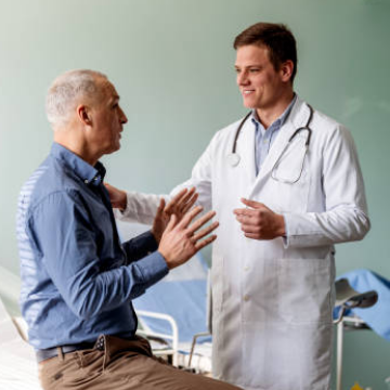 Imagem Médico a falar com doente